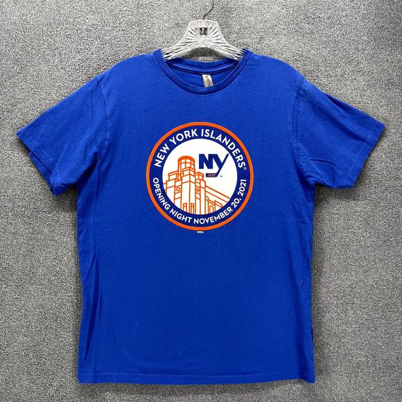 MillTex NY Islanders T-Shirt Medium Blue Logo Graphic Short Sleeves - Picture 1 of 13